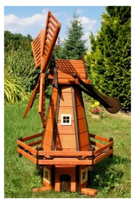 Produktbild von Holzwindmühle im holländischen Stil, 1,20 m, imprägniert und kugelgelagert