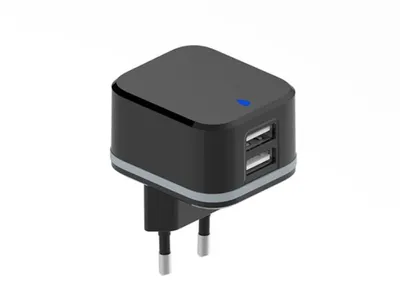 Produktbild von HQ-Power USB-Ladegerät, mit 2 USB-Anschlüssen, 5 V 4.8 A 24 W, ideal für Mobiltelefone, Smartphones,