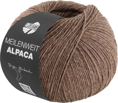 Produktbild von Lana Grossa MEILENWEIT 150 g ALPACA UNI strapazierfähige und warme 6-fach Sockenwolle 390 m Farbe 1021 - Graubraun