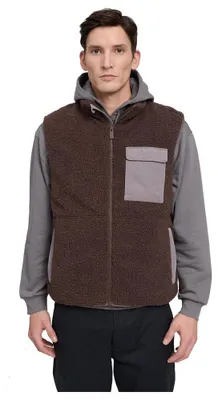 Produktbild von Padded Teddy-Fleece Vest Men XXL braun - chocolate/warm mud
