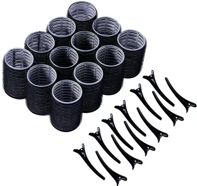 Produktbild von Lockenwickler-Set – Locken ohne Hitze – 12-teilig – 6 × 2 cm – mit 12 Haarspangen – Lockenwickler – selbstklebende Lockenwickler – Klebewickler