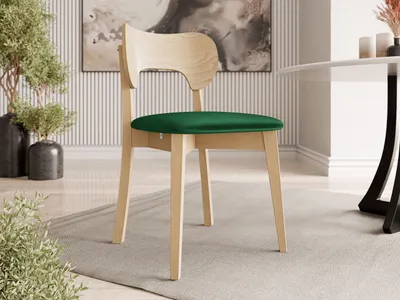 Obrázek produktu pro Čalouněná jídelní židle CIBOLO 3 - buk / zelená