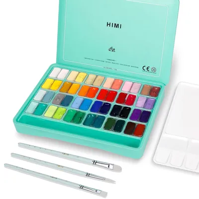 Immagine prodotto di Set di colori a gouache con 48 colori, inclusi pennello e tavolozza