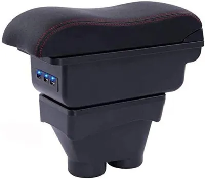 Image de Boîte de rangement pour accoudoir de voiture, compatible avec Peugeot 208