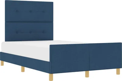 Immagine prodotto di vidaXL Struttura letto con testiera blu 120 x 190 cm in tessuto