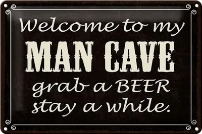 Produktbild von Blechschild Spruch 30x20cm welcome to my MAN CAVE