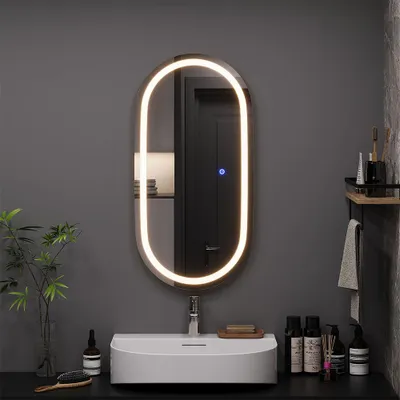 Obrázok produktu pre Kúpeľňové zrkadlo Vicco Miral Sklo 80 x 40 cm s osvetlením predným svetlom, Model 55485
