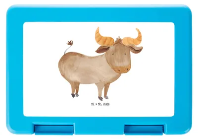 Produktbild von Mr. & Mrs. Panda Bentobox Sternzeichen Stier - Weiß - Geschenk, Geburtstag April, Essensbox, Vorratsbehälter, Mai, Rind, Snackbox, Ochse, Bento Box, Lunchbox