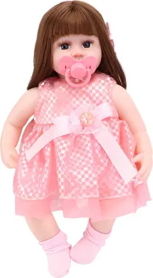 Image de poupées de 42 cm pour enfants en bas âge, corps entier en vinyle, poupée de bébé réaliste avec cheveux longs