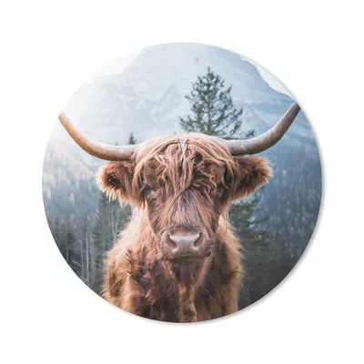 Produktbild von MuchoWow® Mauspad Mousepad Schottische Highlander - Berge - Landschaft 30x30 cm - Mousepads - Maus Mat - Pad - Mausunterlage - Tischunterlage - Schreibtischmatten