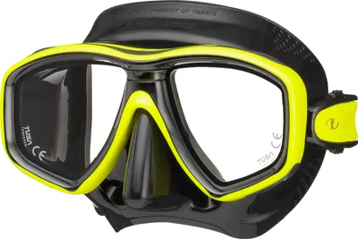 Immagine prodotto di TUSA Freedom CEOS - Maschera per immersioni e snorkeling di piccolo volume, colore: nero/giallo