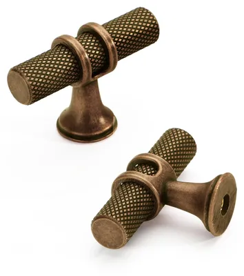 Obrázok produktu pre Nábytková úchytka antická mosadz 50 mm, 10 ks, T-tvar, pre skrine