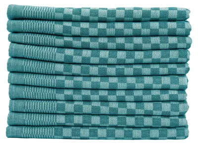 Produktbild von 10er Set Luxus Grubentücher 50x70 cm 100% Baumwolle 210 gsm Spühltuch Küchentücher Geschirrtücher 75g petrol