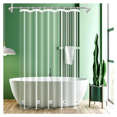 Produktbild von Transparenter Duschvorhang, 152,4 x 182,9 cm, wasserdicht, mit Magneten, für Badezimmer oder Fenster