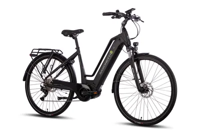 Produktbild von SAXONETTE Quantum Sport Trapez 28" E-Bike, SHIMANO Deore 10-Gang Kettenschaltung, Mittelmotor, 36V 15Ah Akku, Elektrofahrrad,RH45 (schwarz matt)