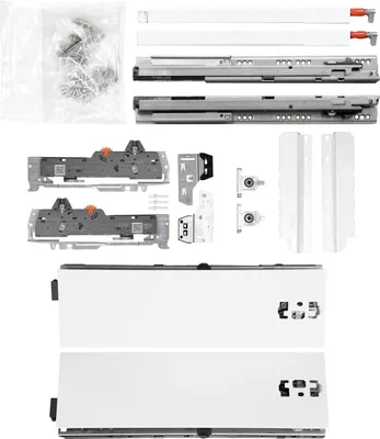 Produktbild von BLUM Schubladenschienen TANDEM-Höhe 115 m. Reling 227mm 30kg, NL400 weiß KB600mm