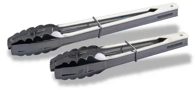 Produktbild von Fackelmann Küchenzangen-Set 2-teilig  Edelstahl Grillzangen und Küchenzangen zum Kochen, Grillen, Servieren und für den Airfryer