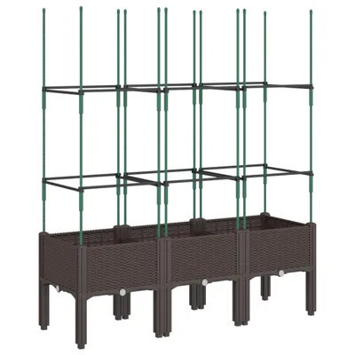 Produktbild von Pflanzkübel mit Rankgitter Braun 120x40x142,5 cm PP