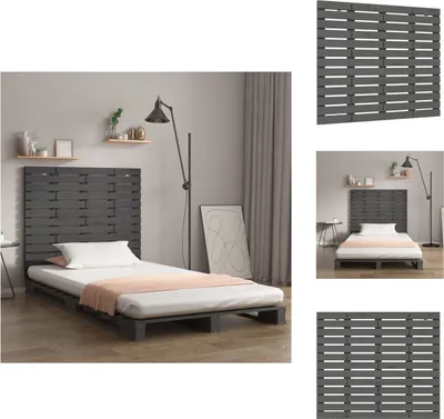Produktbild von vidaXL Wand-Kopfteil Grau 126x3x91,5 cm Massivholz Kiefer -  Kopf- & Fußenden
