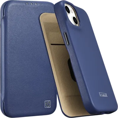 Obrázek produktu pro Icarer Case Kožené pouzdro s Magsafe pro Iphone 14+ Blue