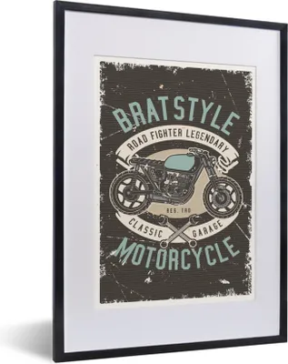 Produktbild von MuchoWow® MuchoWow® Gerahmtes Poster Mancave - Motor - Werkzeuge - Retro 30x40 cm - Poster mit zchwarzem Bilderrahmen - Wandposter Schlafzimmer