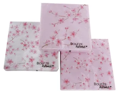 Produktbild von 3 x 20 Servietten Kirschblüten 'Sakura' Rosa Weiß 3-lagig, 33 x 33cm