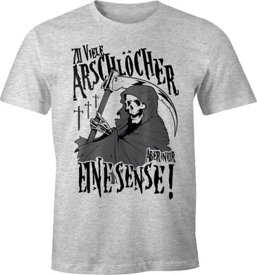 Produktbild von So viele Arschlöcher aber nur eine Sense Herren T-Shirt mit Spruch Moonworks® grau-meliert XXL