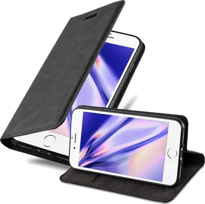 Immagine prodotto di Custodia Cadorabo per Apple iPhone 7 / 7S / 8 / SE 2020 custodia protettiva in nero custodia per cellulare cover chiusura magnetica