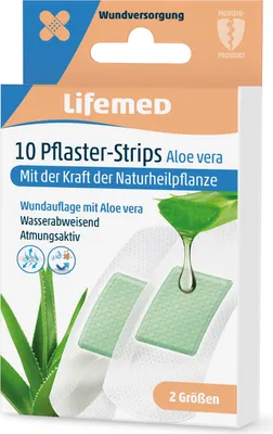 Obrázek produktu pro Lifemed 99009 Lifemed Pflaster-Strips "Aloe vera", weiß, 10er