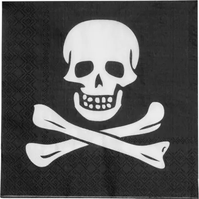 Produktbild von 20 Piratenparty Totenkopf Servietten 33cm