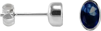 Produktbild von 925 Sterling Silber Ohrstecker mit ovalem Zirkonia Farbe - Blau