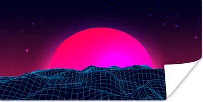 Produktbild von MuchoWow® Poster Spiele - Neon - Landschaft 80x40 cm - Wanddeko
