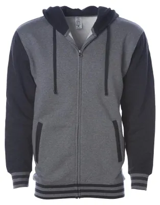 Productafbeelding van Independent - Trui met volledige rits, uni, geruit, model LT4363 (XL) (Metaalachtig blauwgrijs Erika/Anthraciet Erika)