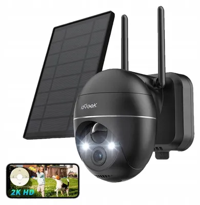 Produktbild von ieGeek Solar WLAN Kamera 3MPX Schwenkbar Smart Outdoor IP Alarm