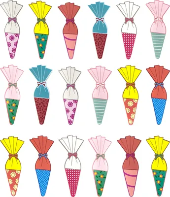 Produktbild von Oblique Unique Zuckertüten Konfetti Set 18 Stk Schultüten für Schuleinführung Einschulung Streu Deko Tischdeko bunt