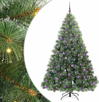 Image de vidaXL Arbre de Noël artificiel avec 300 LEDs Vert 210 cm PE et PVC