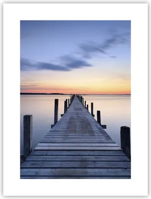Produktbild von Poster - Poster ohne Rahmen - Sonnenuntergang See Wasser Brücke - 30x40 cm - Wand Bild - Wanddeko - Wandbilder - Kunstposter - Wandposter - Bilder - Kunstdruck - Wandbild - P2XPA30x40-2508