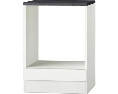 Produktbild von Jaka-BKL GmbH Herdumbauschrank, weiß, Breite 60 cm, Höhe 84,8 cm, Tiefe 60 cm, mit Arbeitsplatte, 1 feste Blende, ohne Elektrogeräte und Arbeitsplattenausschnitt, Front Feinstruktur, Korpus Kunststoff, Arbeitsplatte Kunststoff, Modell Oslo U634-9