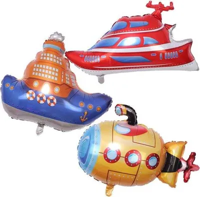 Immagine prodotto di Enorme motoscafo, sottomarino e palloncini ad elio - riutilizzabili - festa di compleanno per bambini - decorazione e regalo