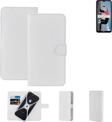 Produktbild von K-S-Trade Handy Hülle Schutz Hülle kompatibel mit HiSense Infinity H30 Lite Cover Case Bookstyle Bumper weiß 1x