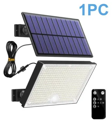 Immagine prodotto di Lampada da esterno a energia solare in cemento con telecomando, ideale per giardini, garage, terrazze e vialetti.