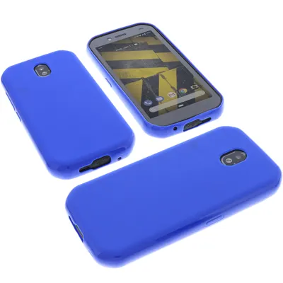Produktbild von foto-kontor Hülle kompatibel mit CAT S42 Tasche Gummi TPU Schutz Handytasche blau