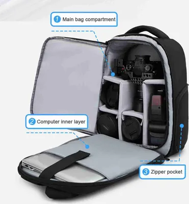 Produktbild von Batohy na fotoaparáty pro fotografy, batoh na fotoaparát, batoh na fotoaparát, fotografický batoh, brašna na fotoaparát, velkokapacitní batoh na fotoaparát