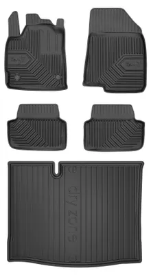 Productafbeelding van Rubberen automatten + kofferbakmat voor Dacia Sandero III vanaf 2020 (hatchback) – 5-delig, zwart, op maat – Wielganizator