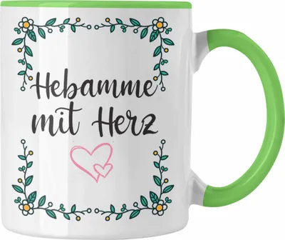 Produktbild von Trendation - Hebamme mit Herz Tasse mit Spruch Geschenk (Grün)