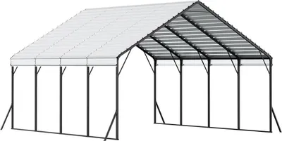 Image de Abri métallique pour voiture 20 x 20 pieds Abri extérieur pour voiture Garage pour bateaux Très résistant