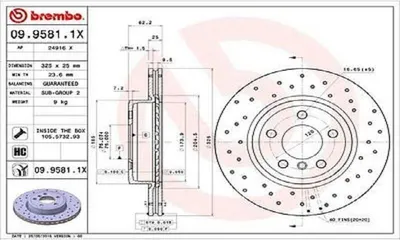 Zdjęcie produktu dla Tarcza hamulcowa BREMBO 09.9581.1X