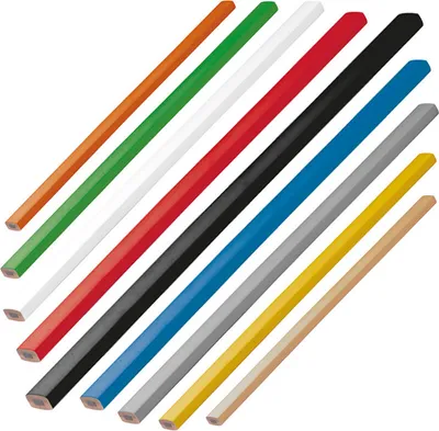 Produktbild von 9 Zimmermannsbleistifte / Länge: 25cm / 9 verschiedene Farben
