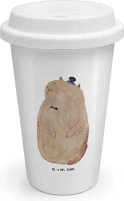 Produktbild von Mr. & Mrs. Panda Thermobecher Murmeltier - Weiß - Geschenk, ToGo Kaffeebecher, Lustige Sprüche, Respekt, Thermokaffeebecher, Freundlichkeit, Fröhlichkeit, Anstand, Knigge