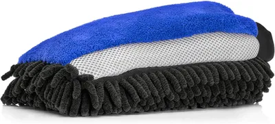 Productafbeelding van 3-in-1 washandschoen in zwart en blauw